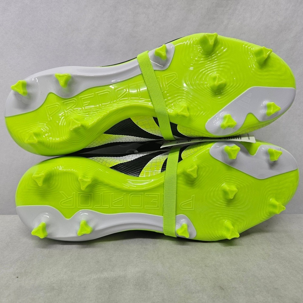 Adidas Predator League FT FG/MG Soccer Cleats JI1111 White Yellow Men Size 12 - Picture 7 of 10